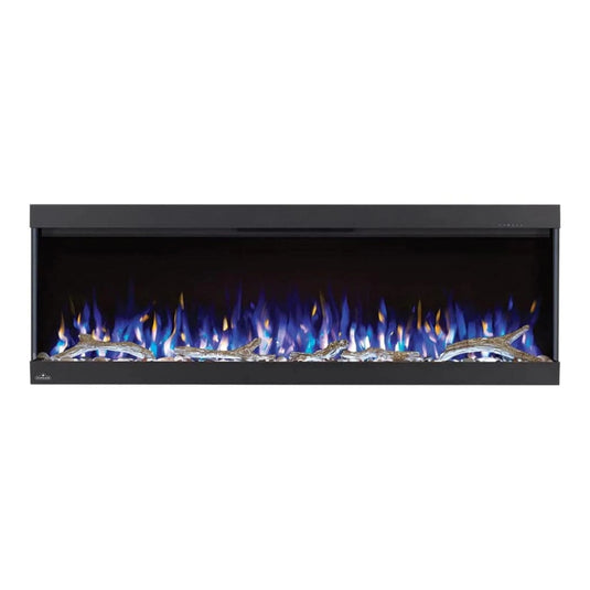 Napoleon Trivista Pictura 50" 3-sided wall-mounted electric fireplace with multicolored LED ember bed and crystal media
