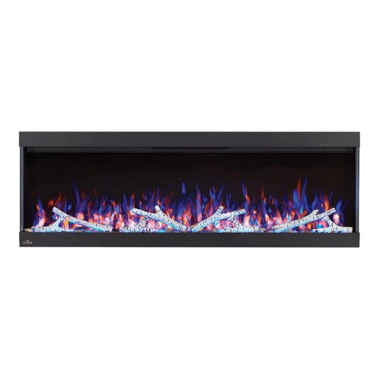 Napoleon Trivista Pictura 50" 3-sided wall-mounted electric fireplace with multicolored LED ember bed and crystal media