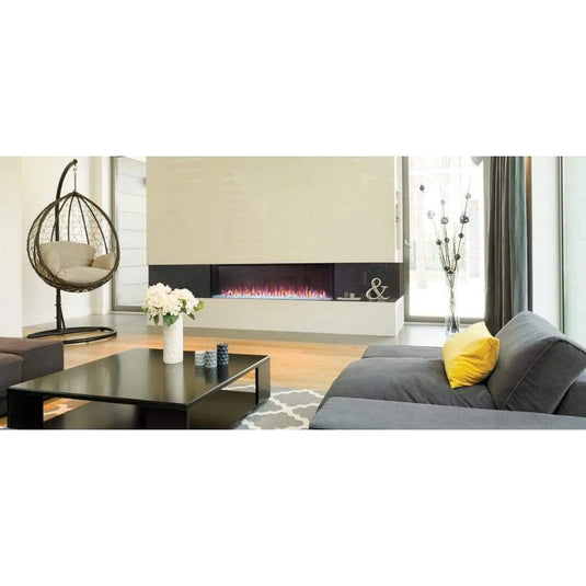 Napoleon Trivista Primis 60-inch 3-sided built-in electric fireplace with logs and crystal media