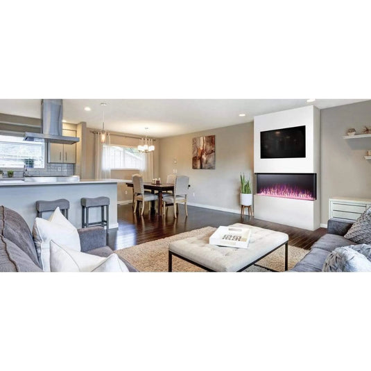 Napoleon Trivista Primis 60-inch 3-sided built-in electric fireplace with logs and crystal media