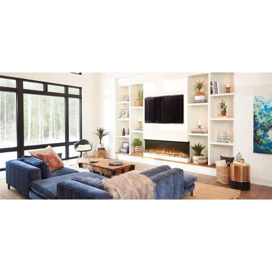 Napoleon Trivista Primis 60-inch 3-sided built-in electric fireplace with logs and crystal media
