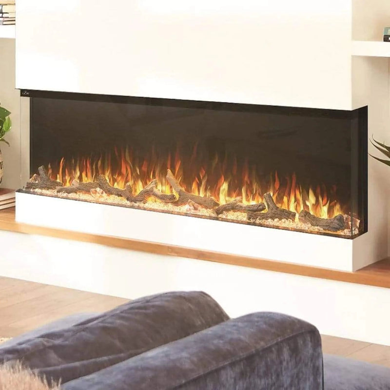 Load image into Gallery viewer, Napoleon Trivista Primis 60-inch 3-sided built-in electric fireplace with logs and crystal media
