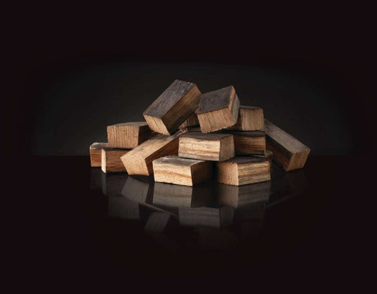 Napoleon Whiskey Barrel Oak Wood Chunks for smoking meat, fish, and vegetables on charcoal grills