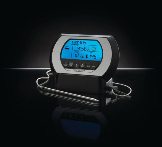 Napoleon Wireless Digital Thermometer with stainless steel probe and detachable display for BBQ grilling