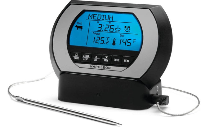 Napoleon Wireless Digital Thermometer with stainless steel probe and detachable display for BBQ grilling