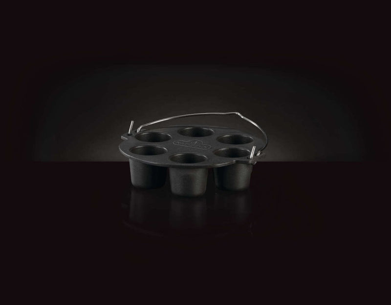 Load image into Gallery viewer, Napoleon cast iron muffin cooker with six compartments and easy-carry handle
