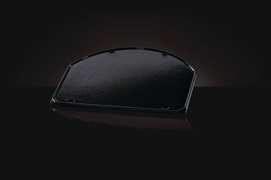 Napoleon cast iron reversible griddle for 22-inch charcoal kettle grill, showing flat and raised grilling surfaces
