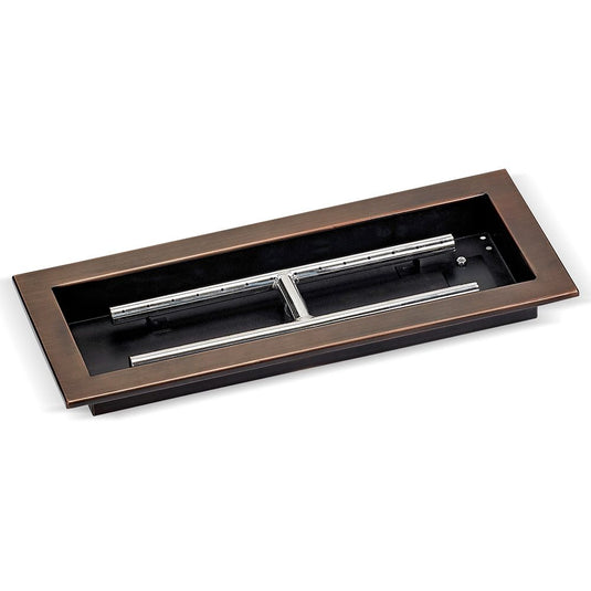 18" x 6" Oil Rubbed Bronze Rectangular Drop-In Fire Pit Pan