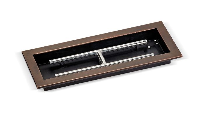 Load image into Gallery viewer, 18&quot; x 6&quot; Rectangular Oil Rubbed Bronze Drop-In Pan with Match Light Kit - Natural Gas
