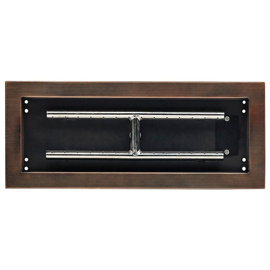 18" x 6" Oil Rubbed Bronze Rectangular Drop-In Fire Pit Pan
