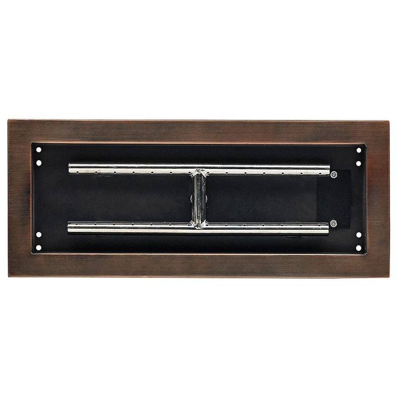 Load image into Gallery viewer, 18&quot; x 6&quot; Oil Rubbed Bronze Rectangular Drop-In Fire Pit Pan
