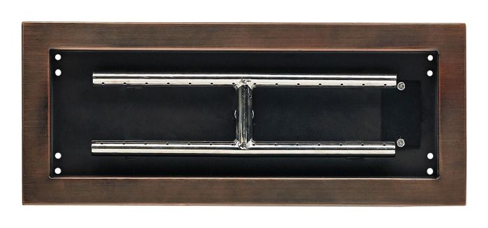 Load image into Gallery viewer, 18&quot; x 6&quot; Rectangular Oil Rubbed Bronze Drop-In Pan with Spark Ignition Kit - Propane
