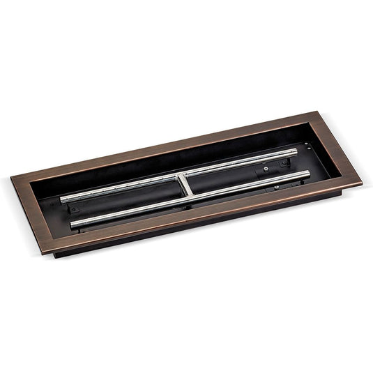 24" x 8" Oil Rubbed Bronze Rectangular Drop-In Fire Pit Pan