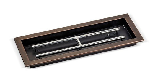 30" x 10" Rectangular Oil Rubbed Bronze Drop-In Pan with Spark Ignition Kit - Natural Gas Bundle