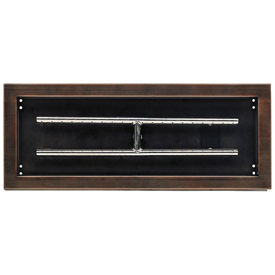 24" x 8" Oil Rubbed Bronze Rectangular Drop-In Fire Pit Pan