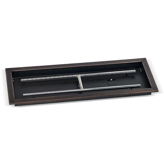 30" x 10" Oil Rubbed Bronze Rectangular Drop-In Fire Pit Pan