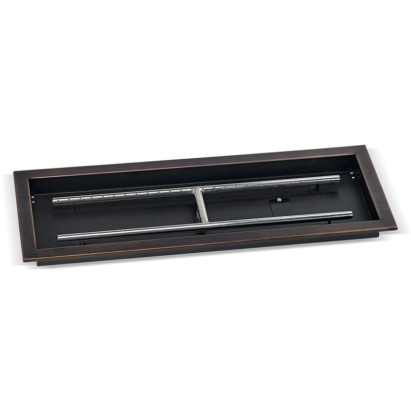 Load image into Gallery viewer, 30&quot; x 10&quot; Oil Rubbed Bronze Rectangular Drop-In Fire Pit Pan
