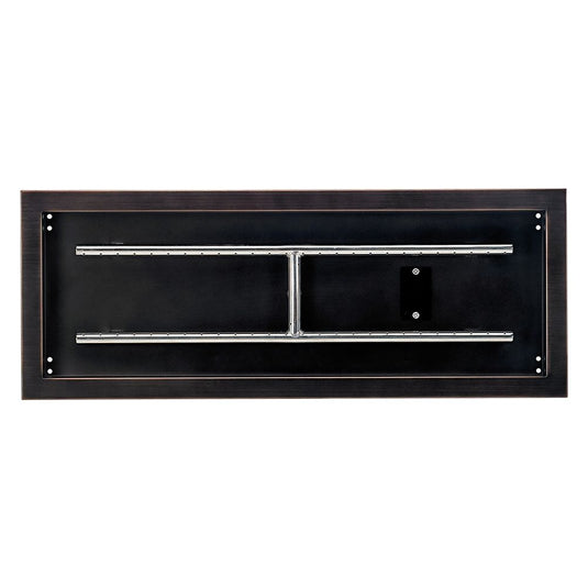 30" x 10" Oil Rubbed Bronze Rectangular Drop-In Fire Pit Pan