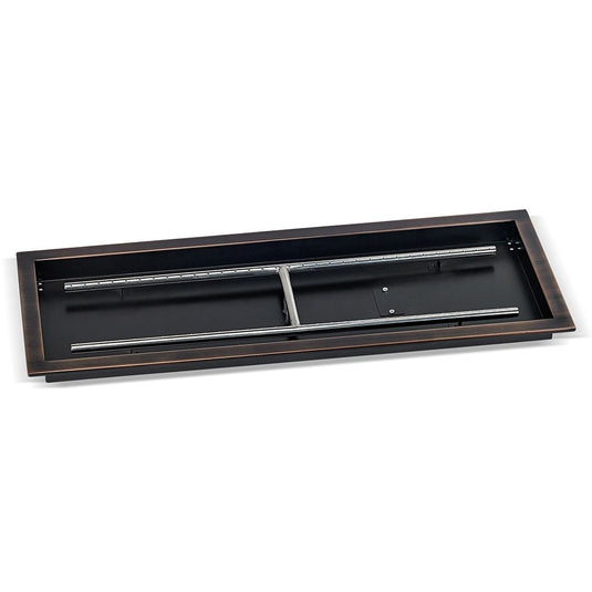 36" x 12" Oil Rubbed Bronze Rectangular Drop-In Fire Pit Pan