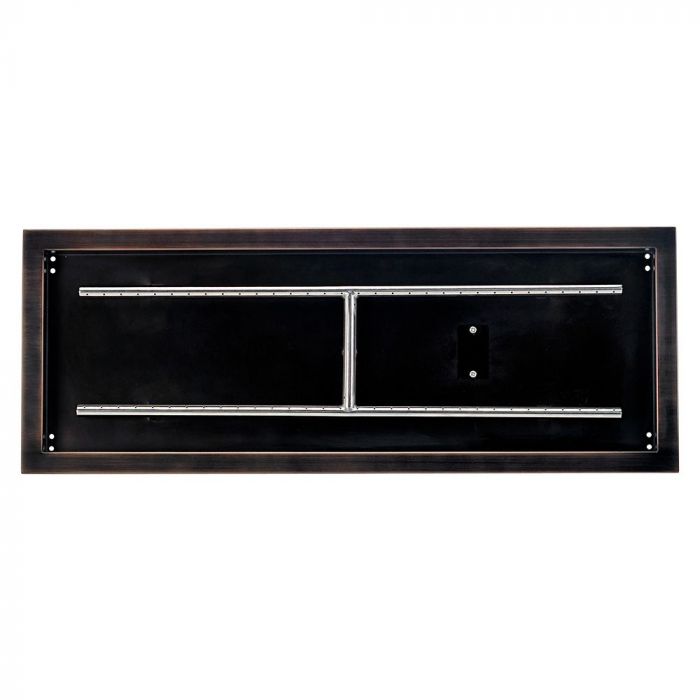 Load image into Gallery viewer, 36&quot; x 12&quot; Rectangular Oil Rubbed Bronze Drop-In Pan with Spark Ignition Kit - Natural Gas
