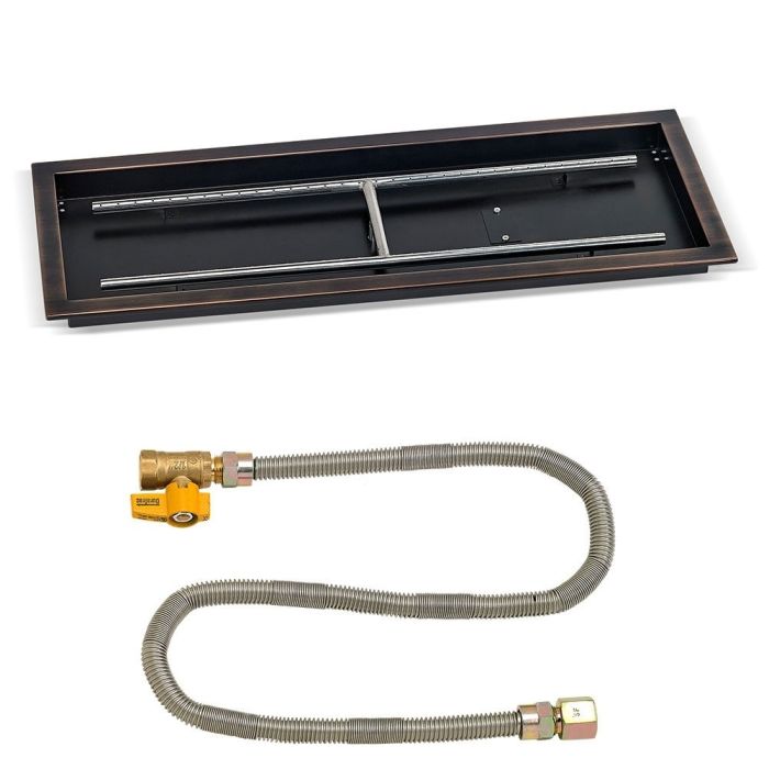 Load image into Gallery viewer, 36&quot; x 12&quot; Rectangular Oil Rubbed Bronze Drop-In Pan with Match Light Kit - Natural Gas
