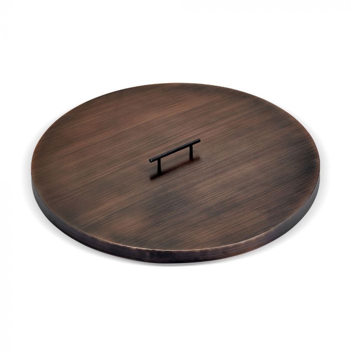 Load image into Gallery viewer, Oil Rubbed Bronze Stainless Steel Cover for Round Drop-In Fire Pit Pan
