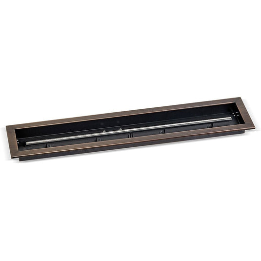 36" x 6" Oil Rubbed Bronze Linear Drop-In Fire Pit Pan