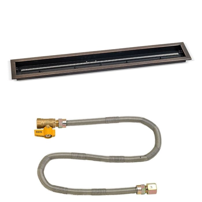 Load image into Gallery viewer, 48&quot;x 6&quot; Linear Oil Rubbed Bronze Drop-In Pan with Match Light Kit - Natural Gas
