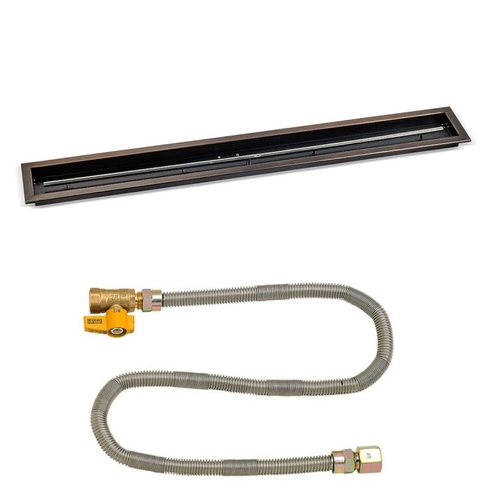 Load image into Gallery viewer, 60&quot;x 6&quot; Linear Oil Rubbed Bronze Drop-In Pan with Match Light Kit - Natural Gas
