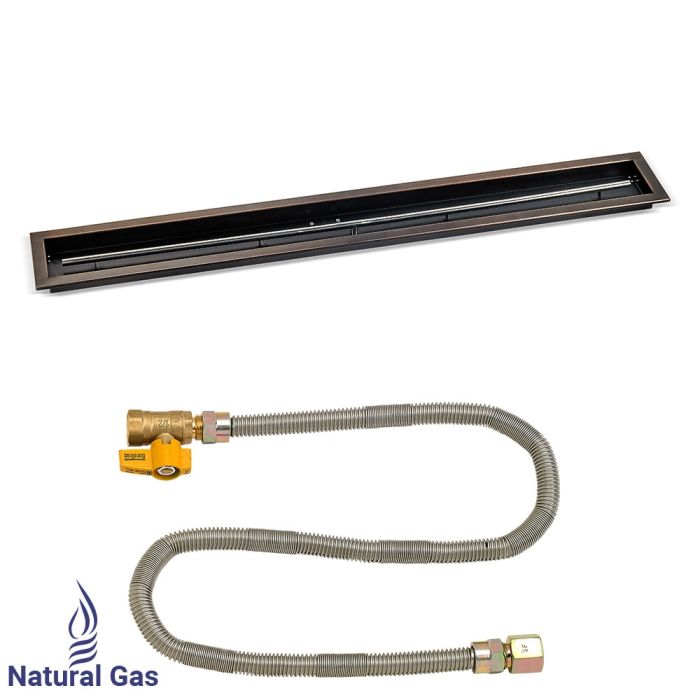 Load image into Gallery viewer, 60&quot;x 6&quot; Linear Oil Rubbed Bronze Drop-In Pan with Match Light Kit - Natural Gas
