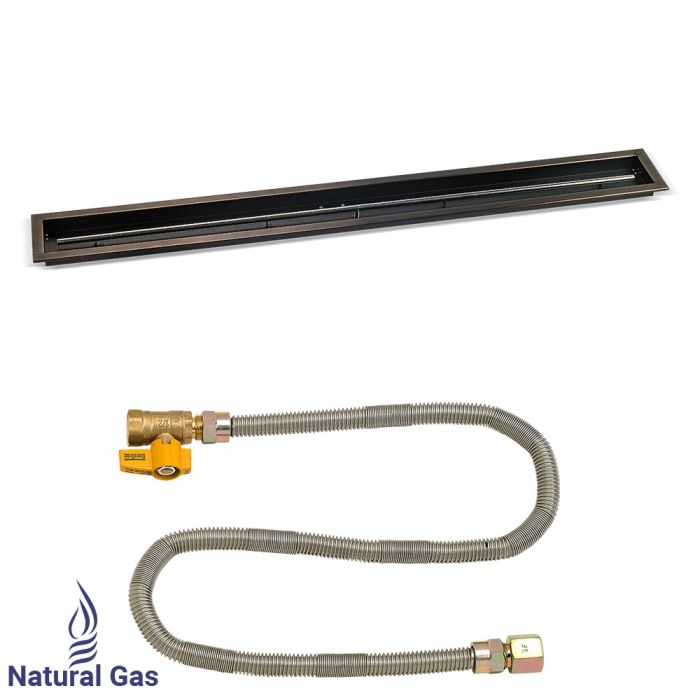 Load image into Gallery viewer, 72&quot;x 6&quot; Linear Oil Rubbed Bronze Drop-In Pan with Match Light Kit - Natural Gas
