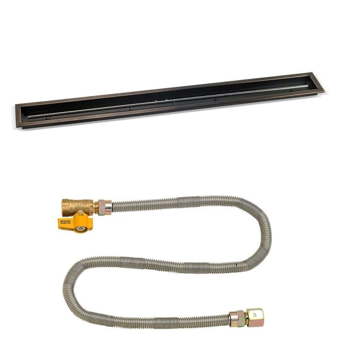 Load image into Gallery viewer, 72&quot;x 6&quot; Linear Oil Rubbed Bronze Drop-In Pan with Match Light Kit - Natural Gas
