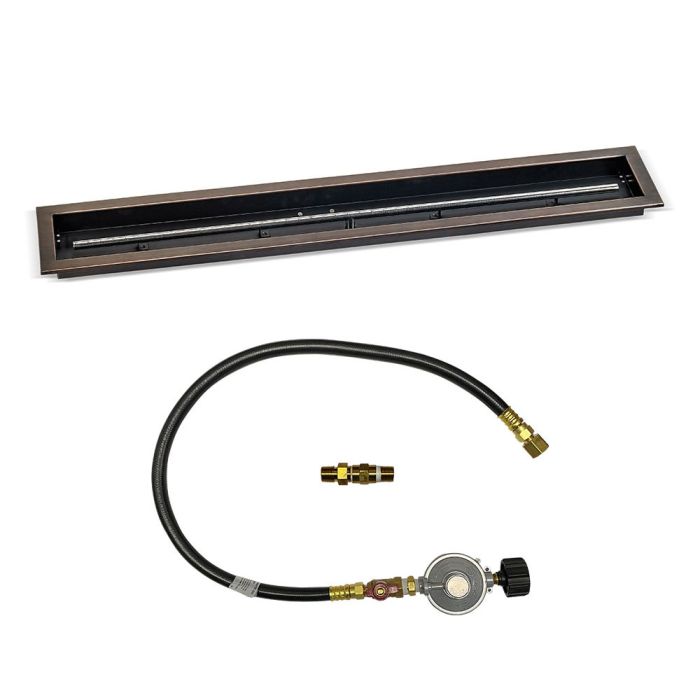 Load image into Gallery viewer, 48&quot;x 6&quot; Linear Oil Rubbed Bronze Drop-In Pan with Match Light Kit - Propane
