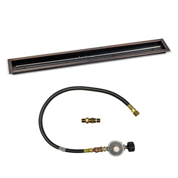 Load image into Gallery viewer, 60&quot;x 6&quot; Linear Oil Rubbed Bronze Drop-In Pan with Match Light Kit - Propane
