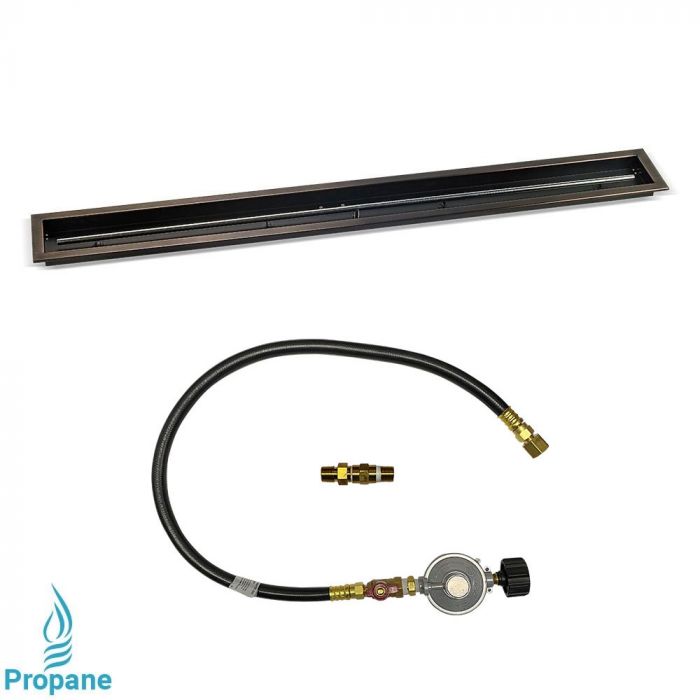 Load image into Gallery viewer, 72&quot;x 6&quot; Linear Oil Rubbed Bronze Drop-In Pan with Match Light Kit - Propane
