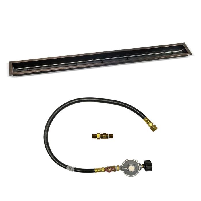 Load image into Gallery viewer, 72&quot;x 6&quot; Linear Oil Rubbed Bronze Drop-In Pan with Match Light Kit - Propane
