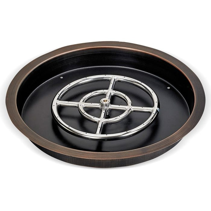 19” Round Oil Rubbed Bronze Drop-In Pan with 12” Ring Burner