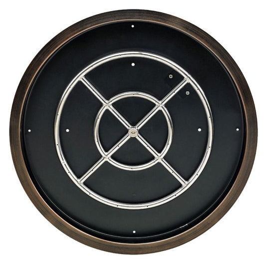 25" Round Oil Rubbed Bronze Drop-In Pan with Spark Ignition Kit (18" Ring) - Natural Gas