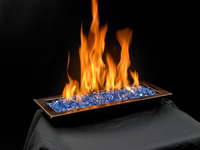 Load image into Gallery viewer, 30&quot; x 10&quot; Rectangular Oil Rubbed Bronze Drop-In Pan with Spark Ignition Kit - Natural Gas
