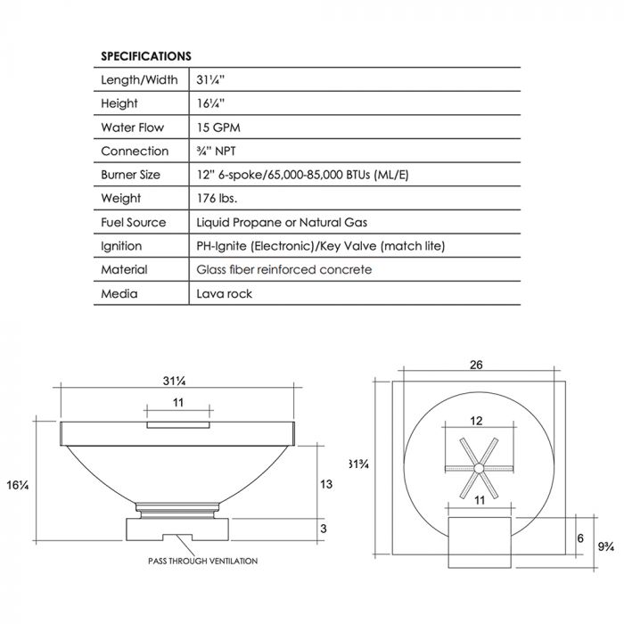 Load image into Gallery viewer, Prism Hardscapes Toscano Gas Fire Bowl
