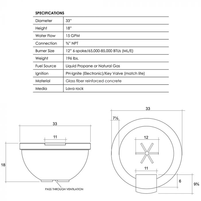 Load image into Gallery viewer, Prism Hardscapes Sorrento Gas Fire and Water Bowl
