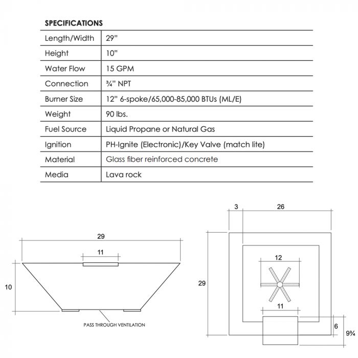 Load image into Gallery viewer, Prism Hardscapes Lombard Gas Fire and Water Bowl
