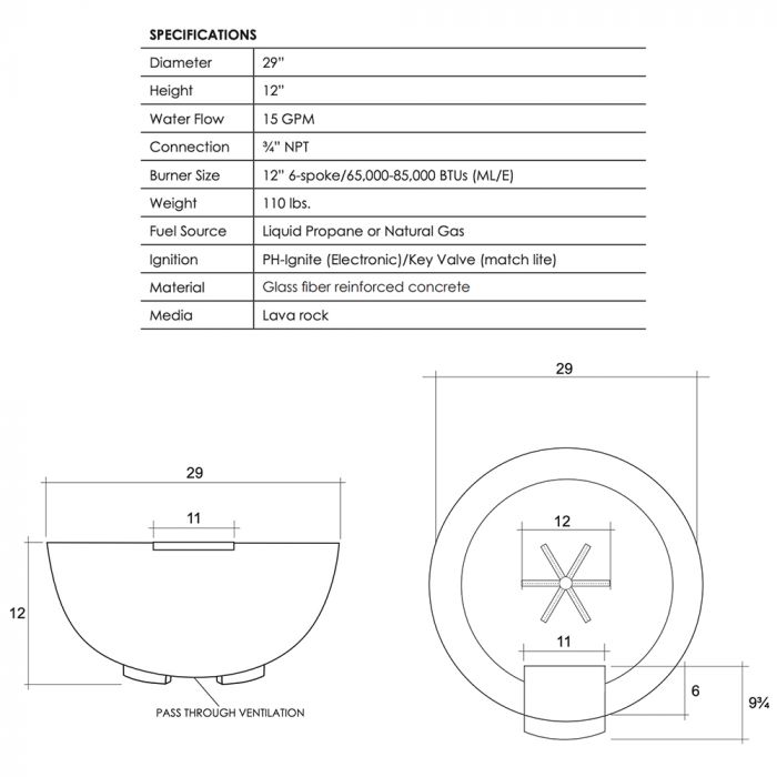 Load image into Gallery viewer, Prism Hardscapes Moderno II Gas Fire and Water Bowl
