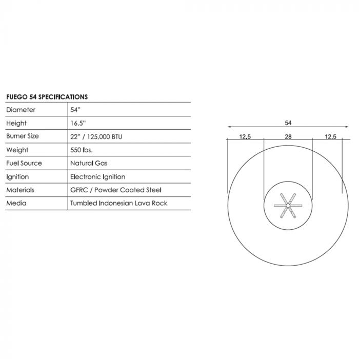 Load image into Gallery viewer, Prism Fuego Gas Fire Table - 54&quot;
