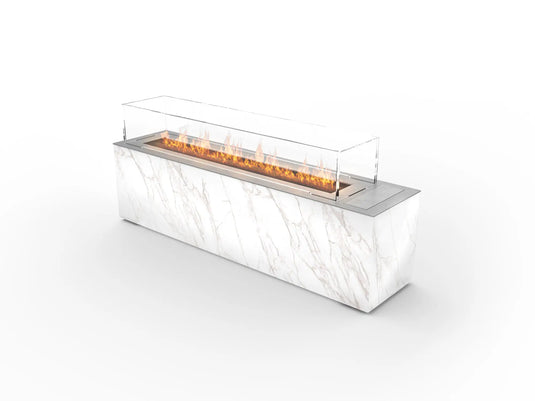 Front view of Planika Cabo Daze freestanding bioethanol fireplace with BEV® technology