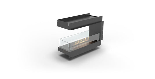 Planika Firebox 40” double-sided room divider bioethanol fireplace with FLA4 31” burner
