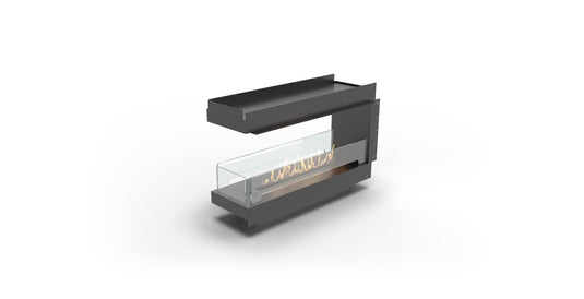 Planika Firebox 48” room divider bioethanol fireplace with FLA4 39” burner double-sided view