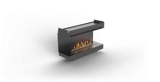 Planika Firebox 48” three-sided bioethanol fireplace with FLA4 39” burner panoramic view
