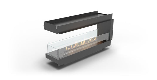 Planika Firebox 60” Room Divider Fireplace with FLA4 47” Burner front view