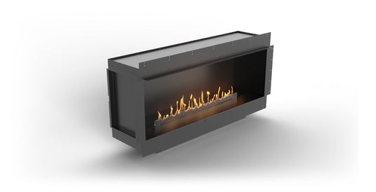 Planika Firebox 60” Single-Sided Fireplace with FLA4 47” Burner front view